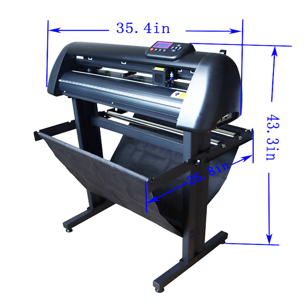 24'' Vinyl Cutter Plotter Cutting Machine w/ Automatic Contour Cutting LCD Scree