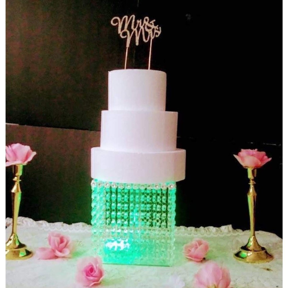 6inch Square Cake Stand with Led light