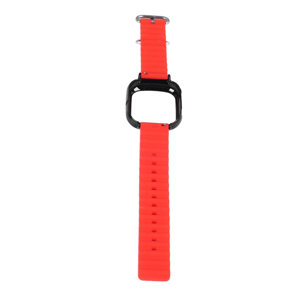 Silicone Watch Band With Case Replacement For Honor 4 Adjustable Strap (Red )