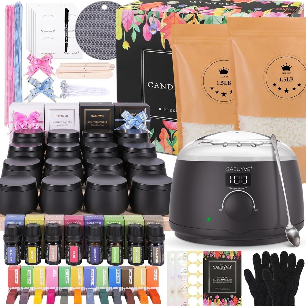 Luxury DIY Candle Kit with Temperature Control - Create Unique Scented Candles
