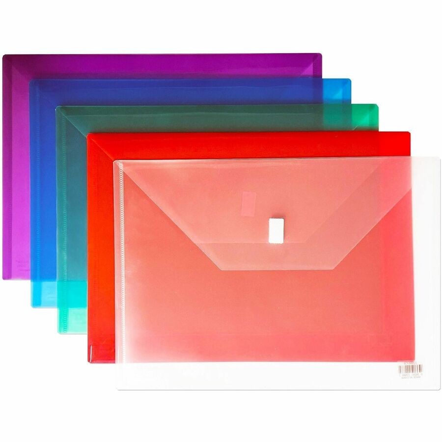 Lion 22080CR Poly Envelope A4 9.375"x13" Clear Hook & Loop