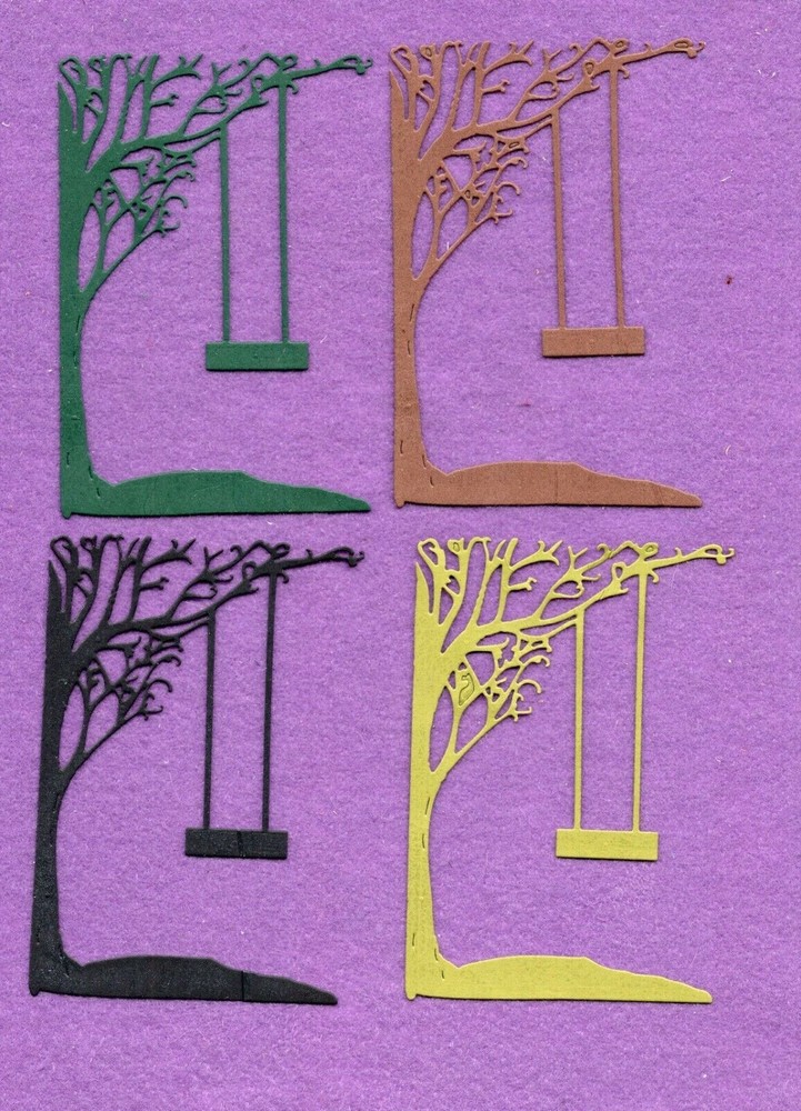 TREE WITH SWING forest woods die cuts scrapbook cards