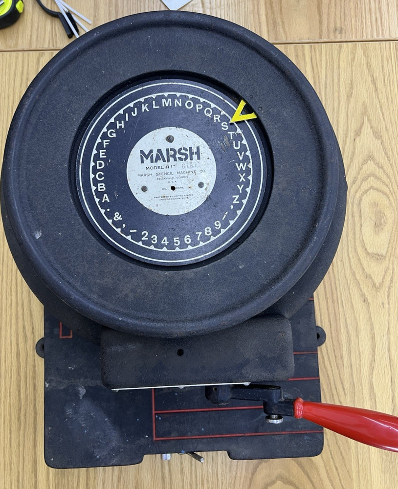 Marsh Stencil Cutter Machine Model R1" 6787 Vintage