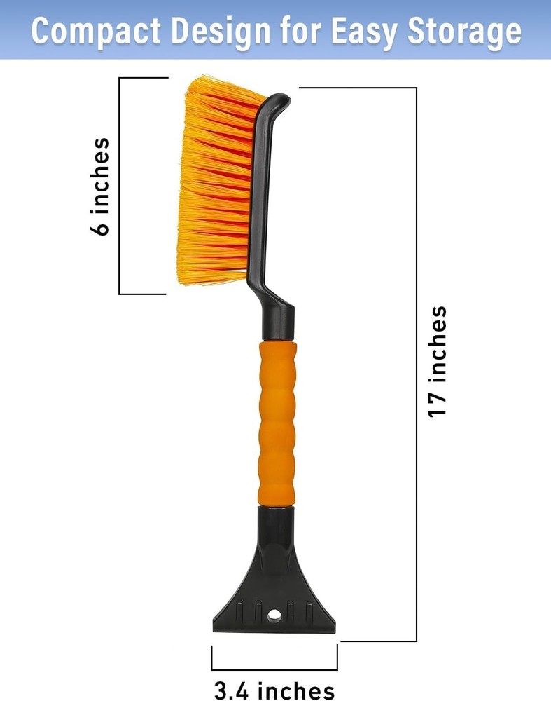 Efficient 17" Snow Brush and Ice Scraper - Designed for Optimal Winter Drive