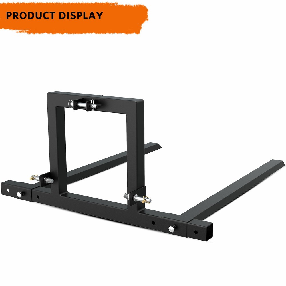3 Point Hitch Pallet Fork 1500 lbs Adjustable Attachments for Category 1 Tractor
