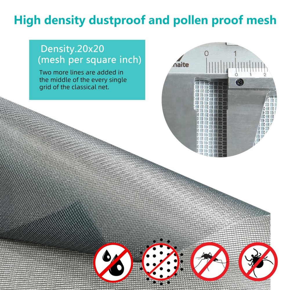High Density Dustproof Pollen Proof Screen Mesh 109x37 Grey Window Replacement