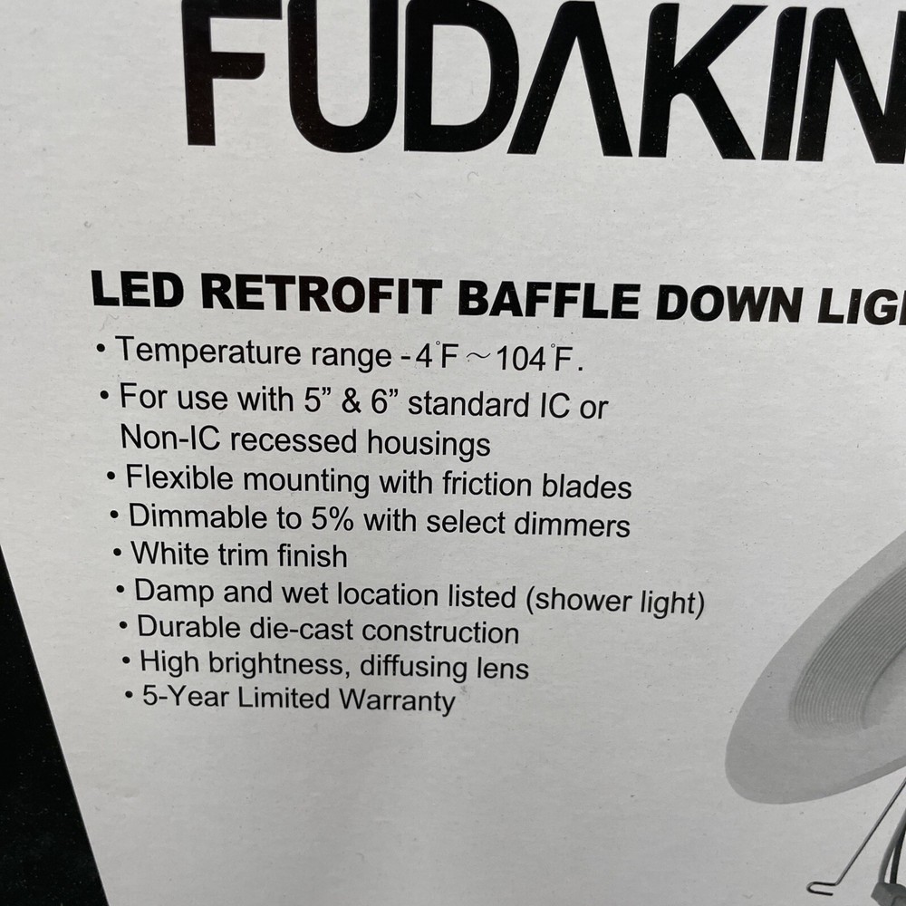 (2) 5/6” Baffle Down Light Retrofit 13W Dimmable Color Temp Changing O2