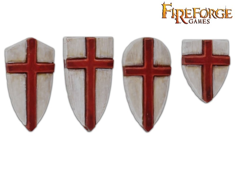 FIREFORGE GAMES DEUS VULT DVSH18 CRUSADER SHIELDS 12 PCS
