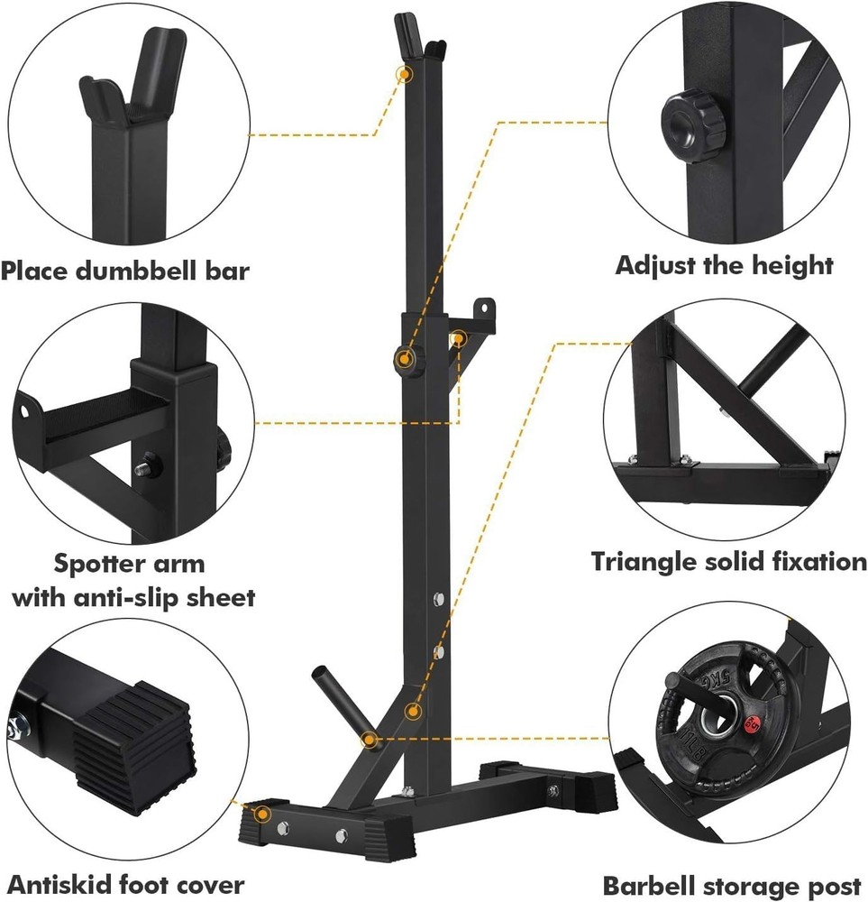 Adjustable Squat Rack Stand Home Gym