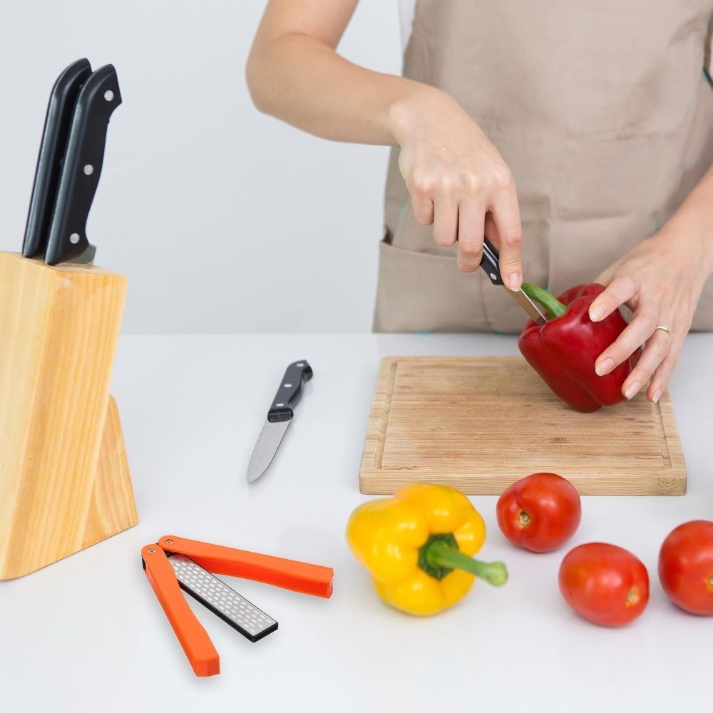 Double Sided Knife Sharpener Tool 400 600 Grit Diamond Sharpening Stone Handheld