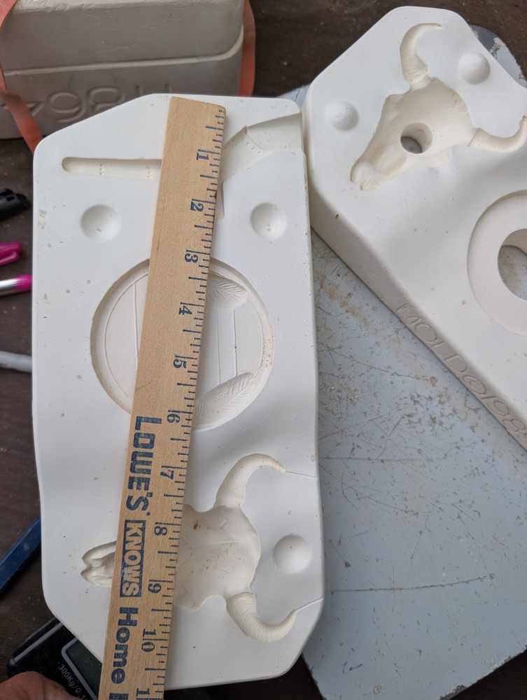Gold Rush. Cow Skull Vintage Slip Casting Ceramic Mold