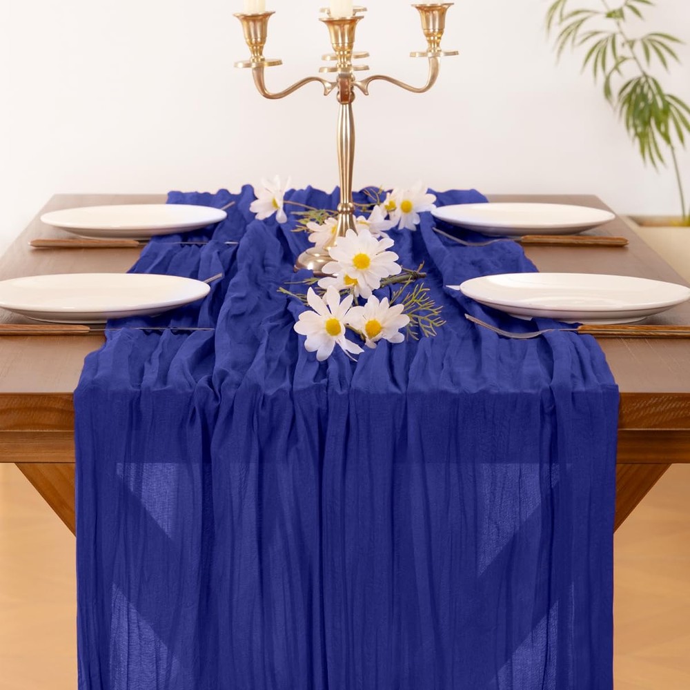 Royal Blue Cheesecloth Runner, 10FT, Wedding Shower, 3Pcs