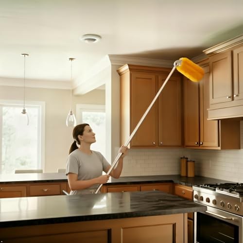 Long Handle Dusters for Cleaning with 2 Replacement Heads, Washable Cleaning
