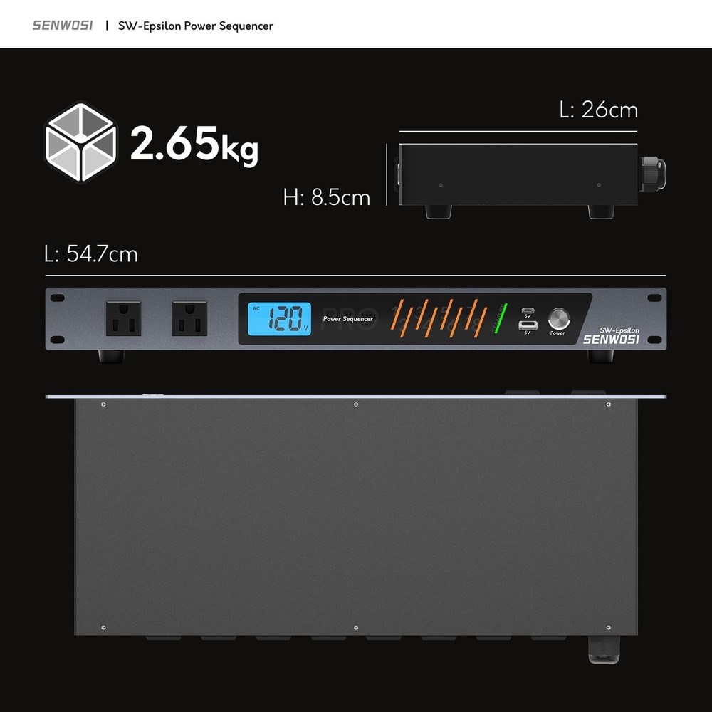 10Socket Power Conditioner and Surge Sequencer with USB TypeC/A Charger