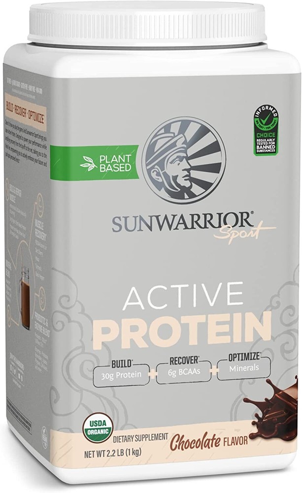 Sunwarrior Pre & Post Workout Active Protein Vegan - Chocolate Protein, 2.2 lbs