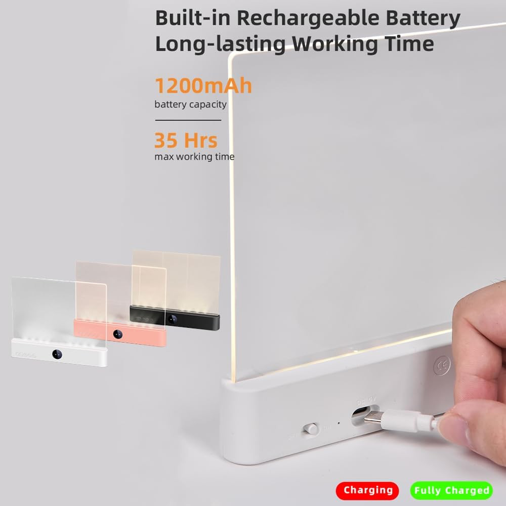 Rechargeable LED Book Light with Dimmable Colors and Timer for Reading