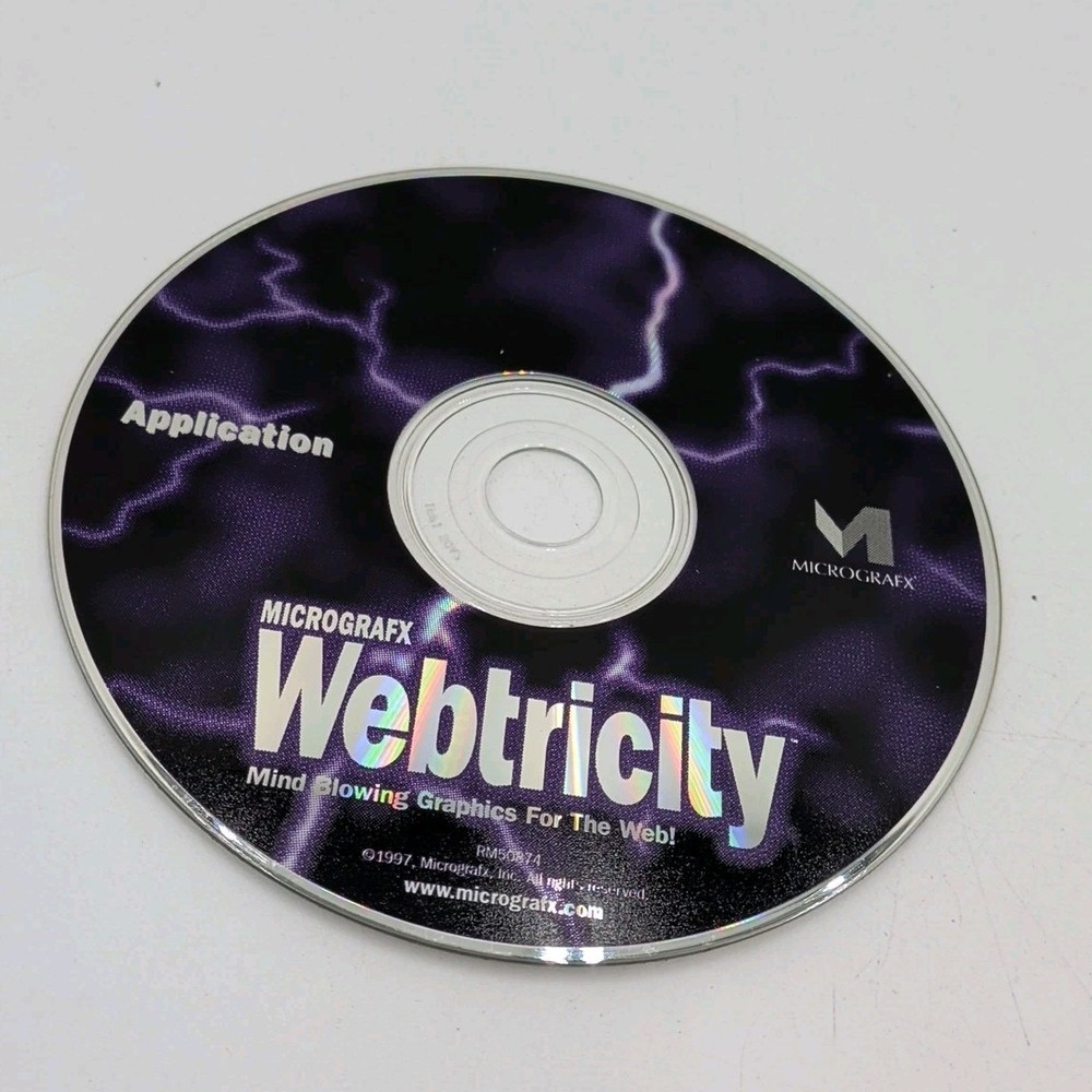 Micrografx Webtricity Graphics Gif Animation Vintage Windows 95 Software Cd