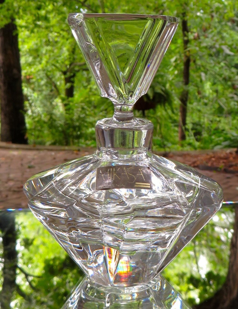 Mikasa Crystal Perfume Bottle Bottle Mint with Label