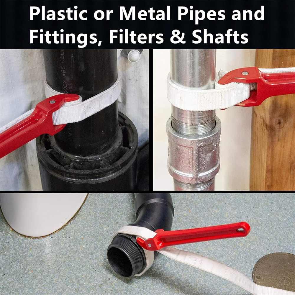 12" Adjustable Nylon Strap Pipe Wrench Opener Disassembly Tool