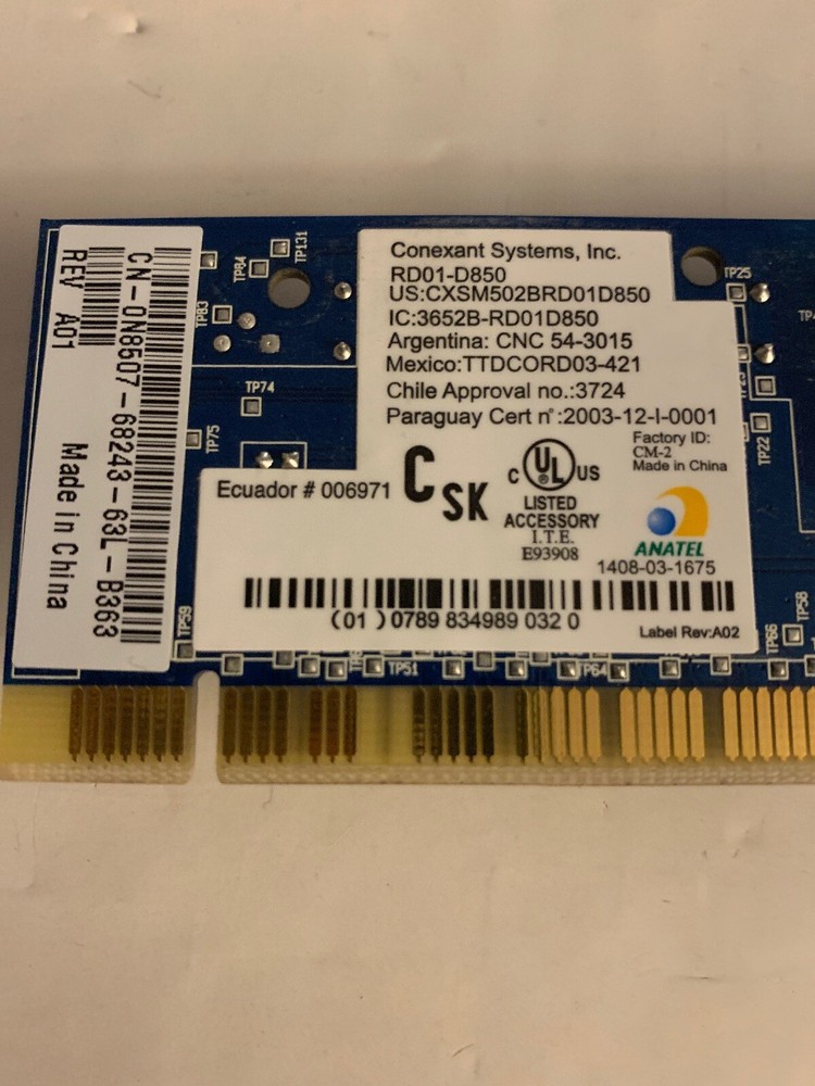 Conexant internal modem RD01-D850 (RD01D850) 56 Mbps