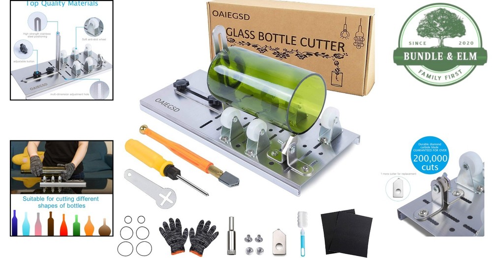 Versatile Glass Bottle Cutter with Rubber Base for Stable Cutting Projects
