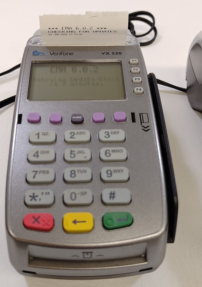 2 Pack - VeriFone VX 520 Credit Card Terminal Reader Bundle, Rolls, Power AC's