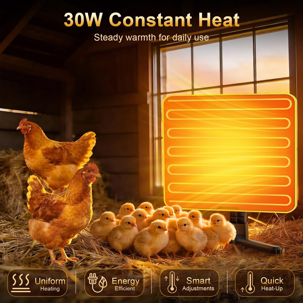 Lobeline Chick Brooder Heater Plate, UL Certified Radiant Heat Panel with Sma...