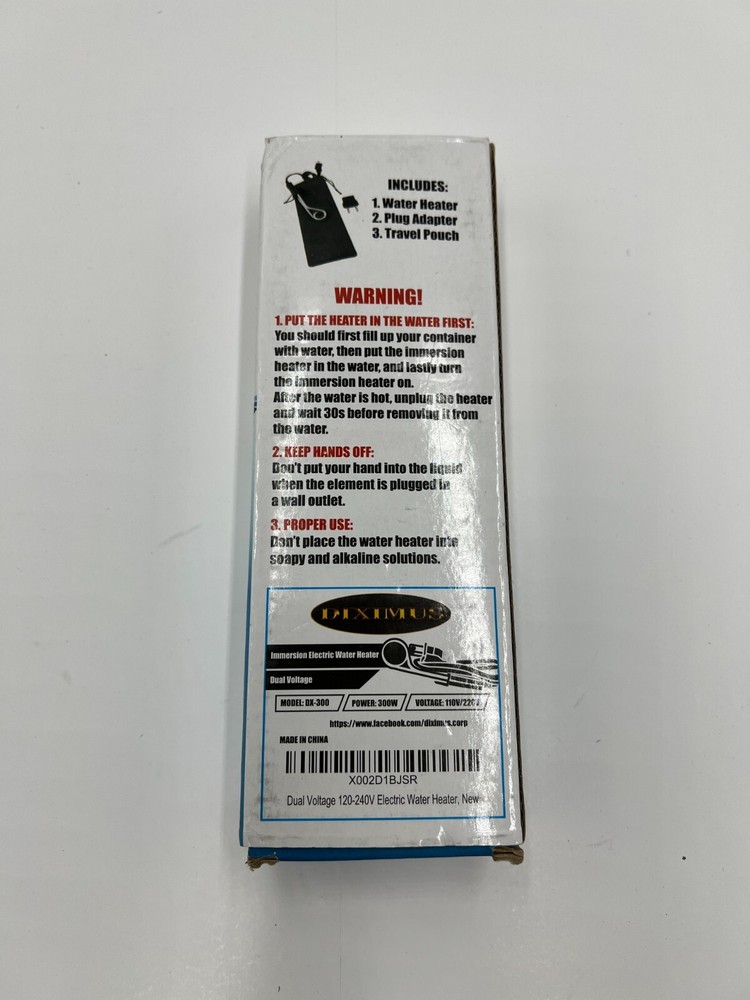 Qty 7 Diximus Electric Water Heater Portable Dual Voltage Immersion DX-300