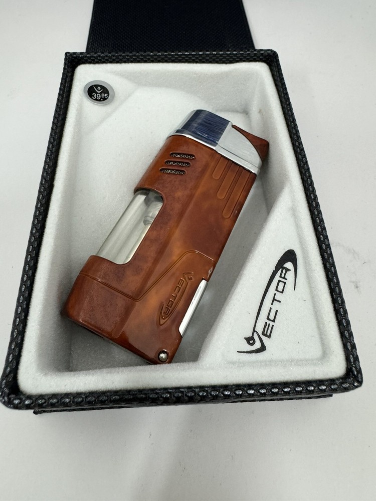 Vector Delta - Double Jet Flame Torch Lighter - Mahogany Marble - New
