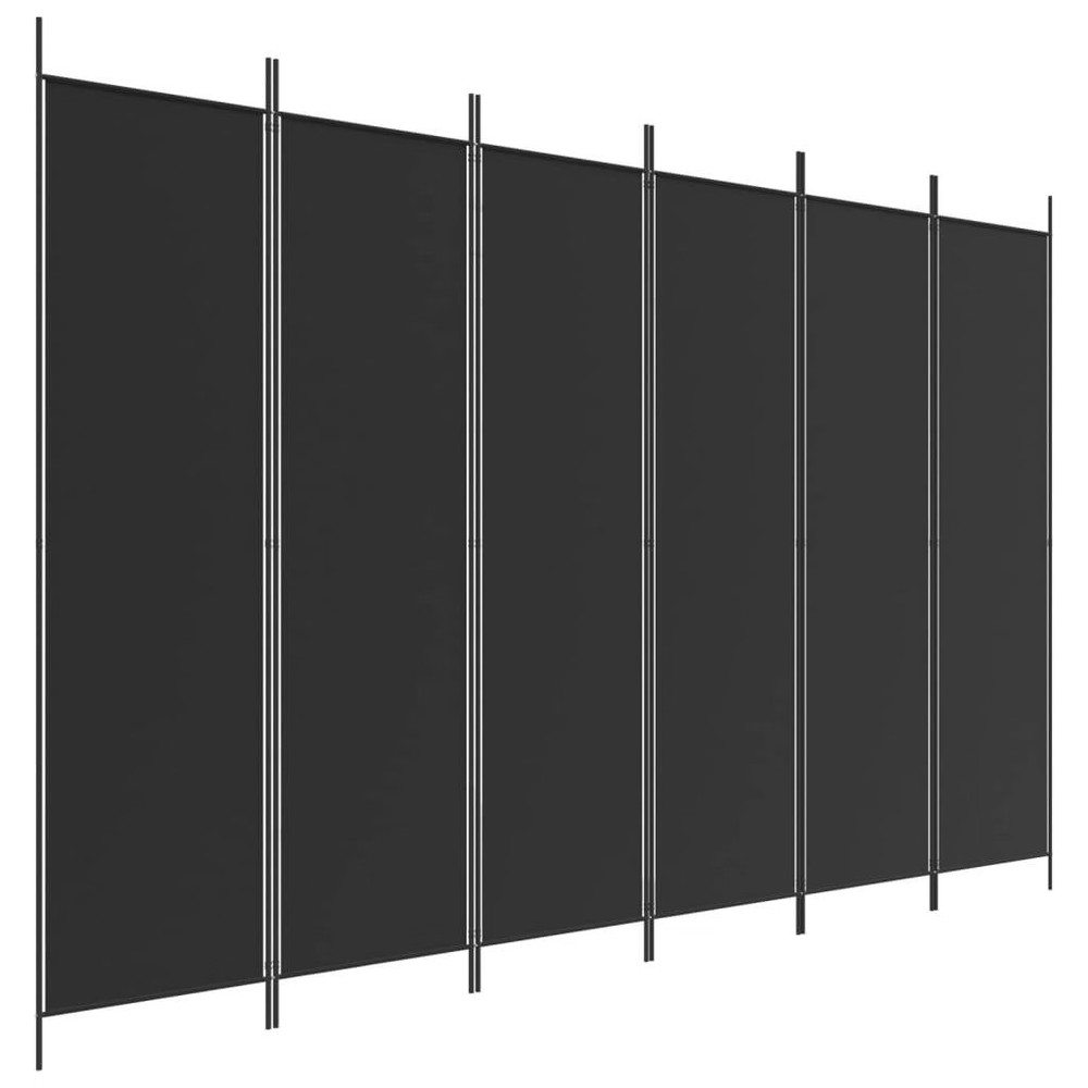 6-Panel Room Divider Black 118.1"x78.7" Fabric