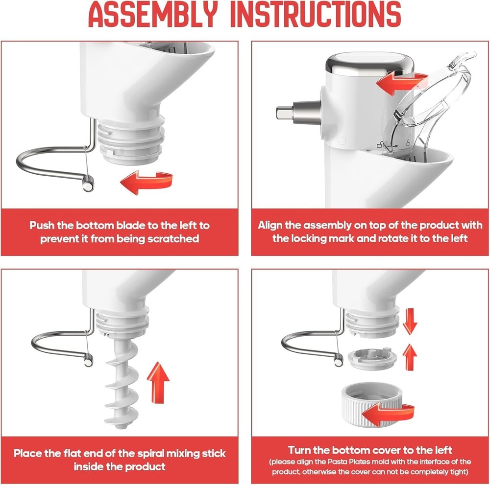 Pasta Press for Mixer with 7 Interchangeable Plates