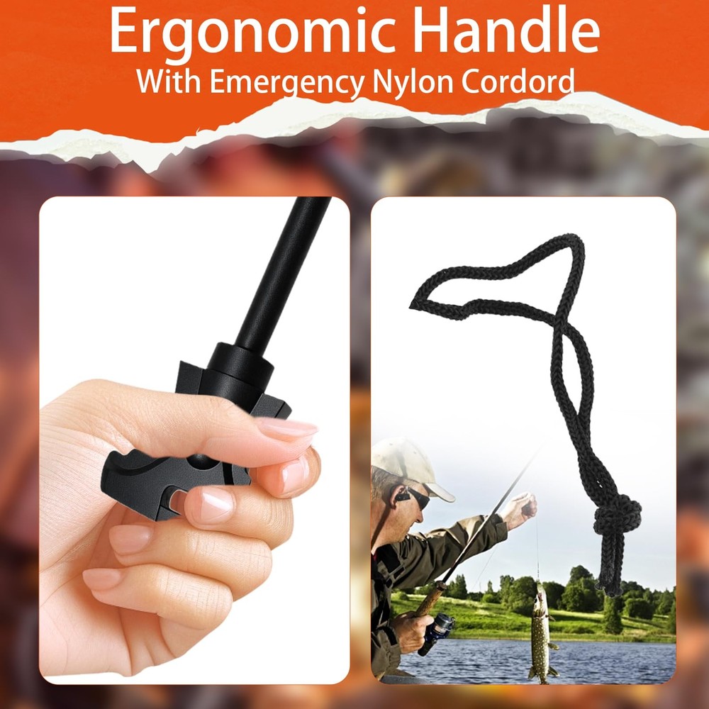 3PCS Magnesium Fire Starter with Striker, High Temp Large, 3 Pack Black