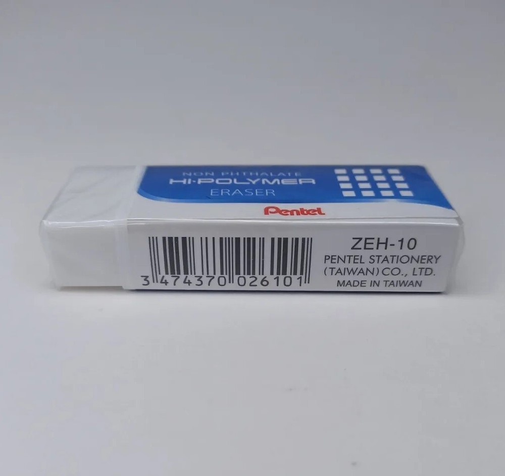 1 Pentel Non Phthalate Hi Polymer Eraser White Block