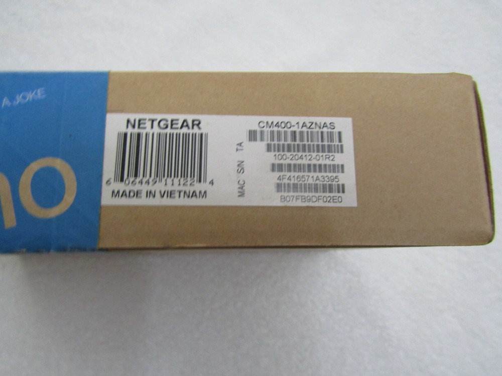 Netgear CM400 Cable Modem /w Box and Instructions Complete
