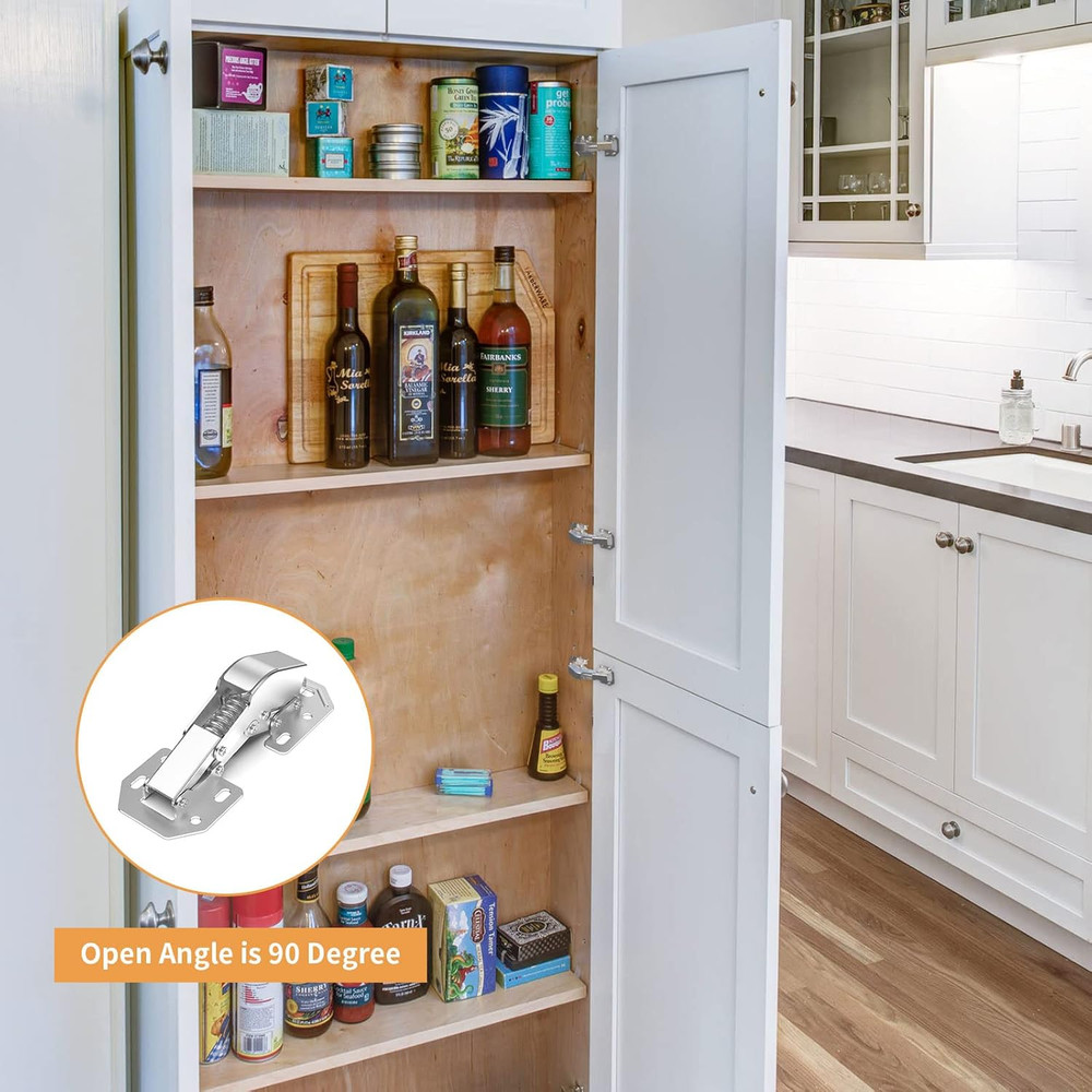 50 Pack Soft Close 90° Spring Hinges for Noiseless Kitchen Cabinets