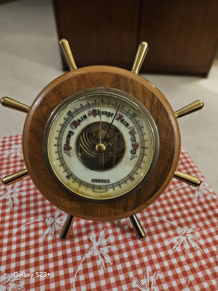 Vintage German-Made Barometer Stellar Nautical Decor. Wall-Table Display. Works!