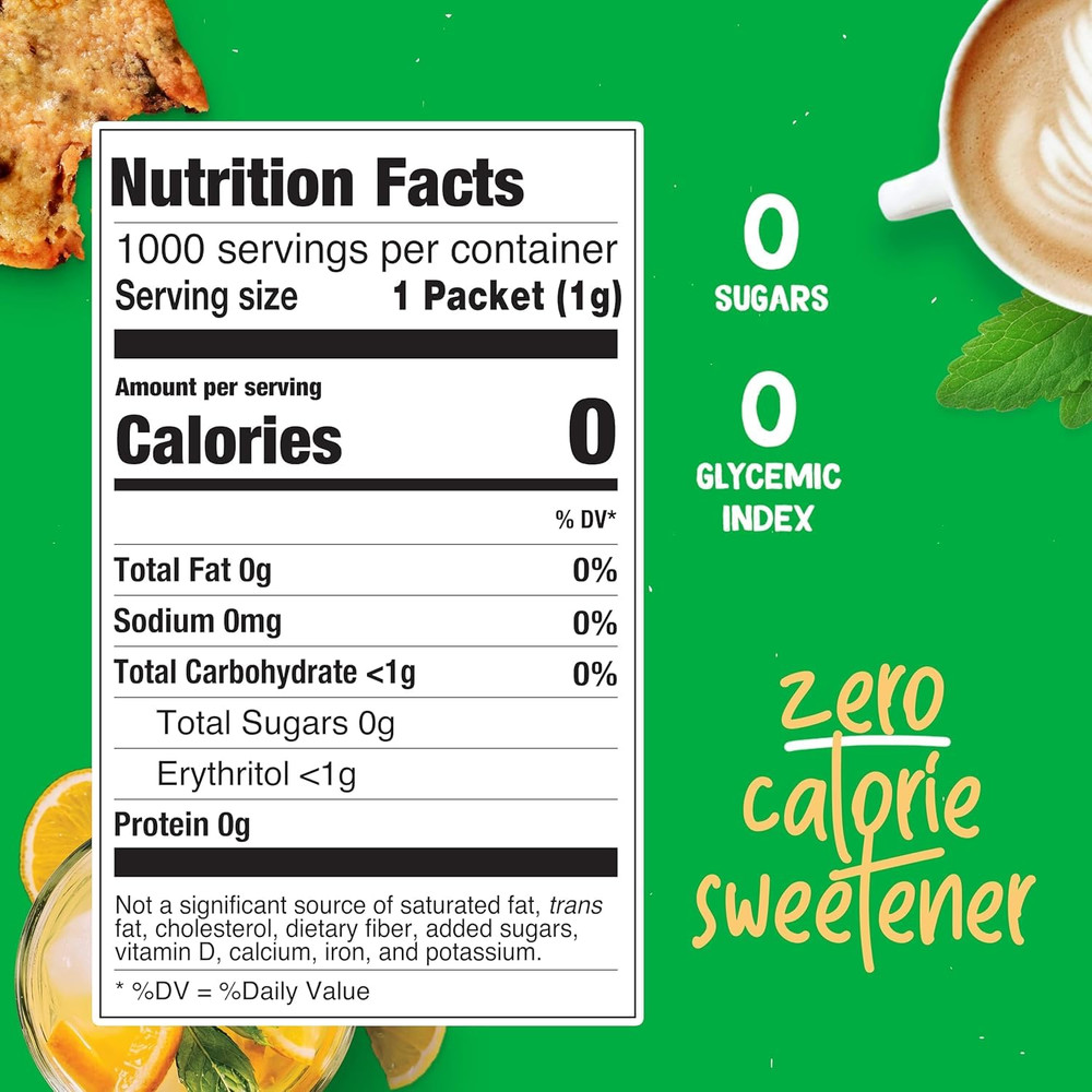 Organic Stevia Packets | Zero Calorie Sweetener for Coffee, and Baking | Granula