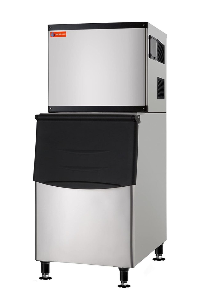 Commercial Ice Maker Machine, 350 lbs Ice Makers with 230lbs Storage, Full Cube