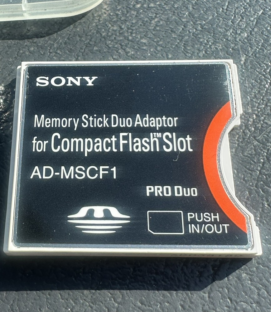 OEM Sony AD-MSCF1 Memory Stick Pro Duo Adapter For Compact Flash CF Card Tested