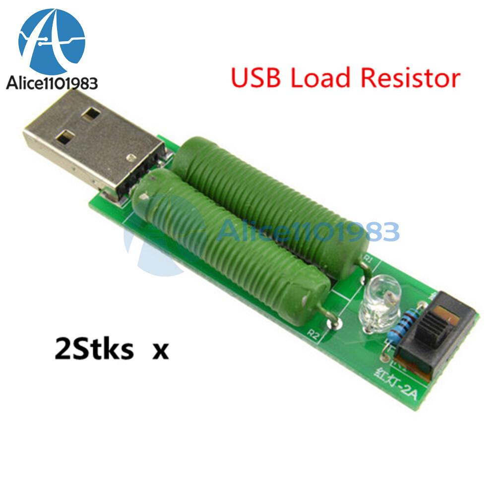 2PCS USB Load ResistorPower Resistors Mobile Power Aging Resistance Module 1A 2A