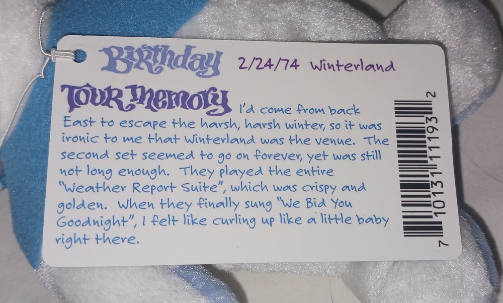 Grateful Dead Bean Bear POWDER 2003 Edition 11