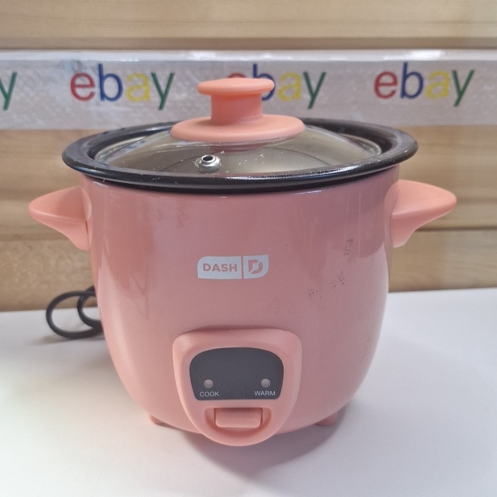 TESTED -DASH Pink Mini Rice Cooker Steamer Removable Nonstick Pot Warm Function