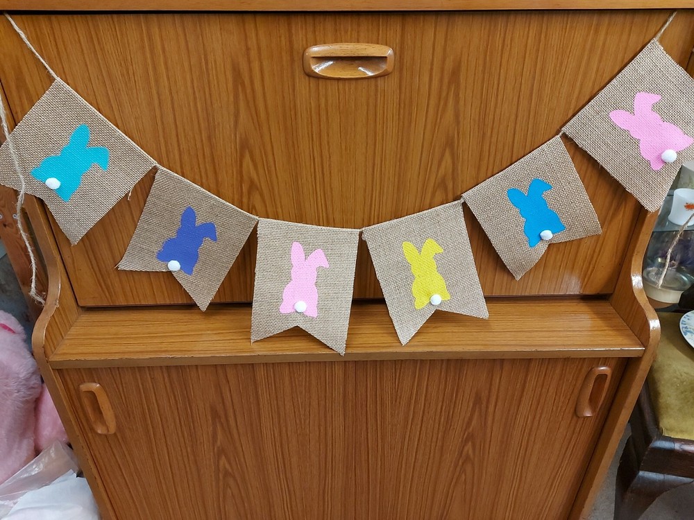 Easter Bunny Jute Bunting, Flags