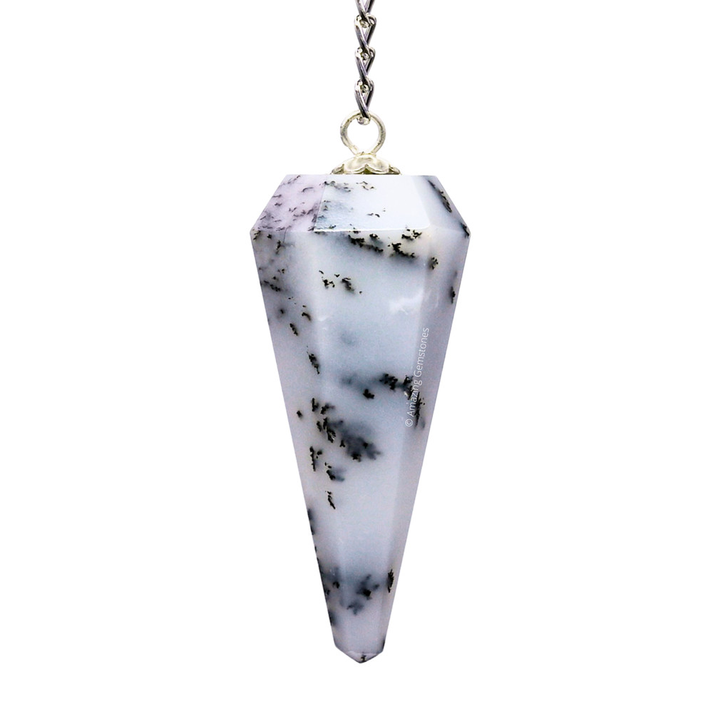 Dendrite Opal Dowsing Crystal Pendulum