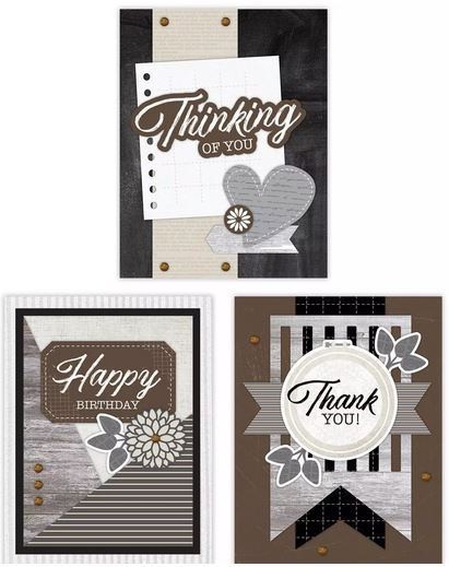Creative Memories Trio Card Kit: "Bold & Slate", includes Envelopes