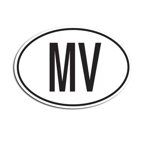 MV Maldives Country Code Oval Sticker Decal