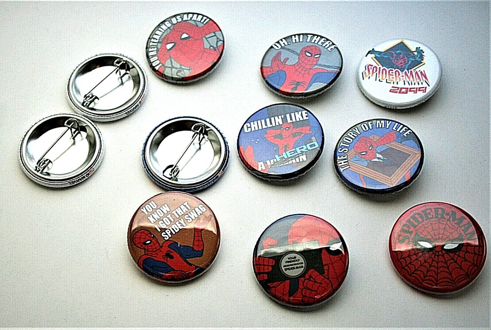 11 Pin Set Marvel Comics Spider-Man Amazing 2099 Friendly Button 2019 New NOS