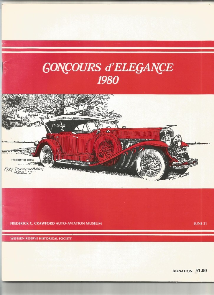 June 21, 1980 Concours d'Elegance Program