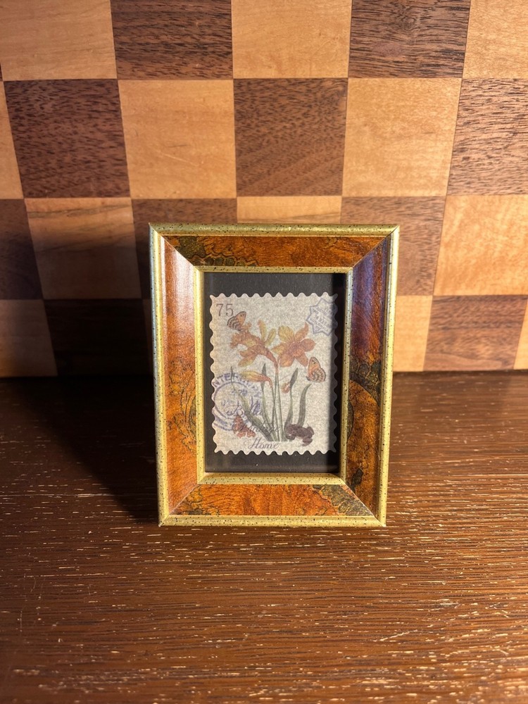 Picture Frame Repurposed with Daffodil Butterfly Picture