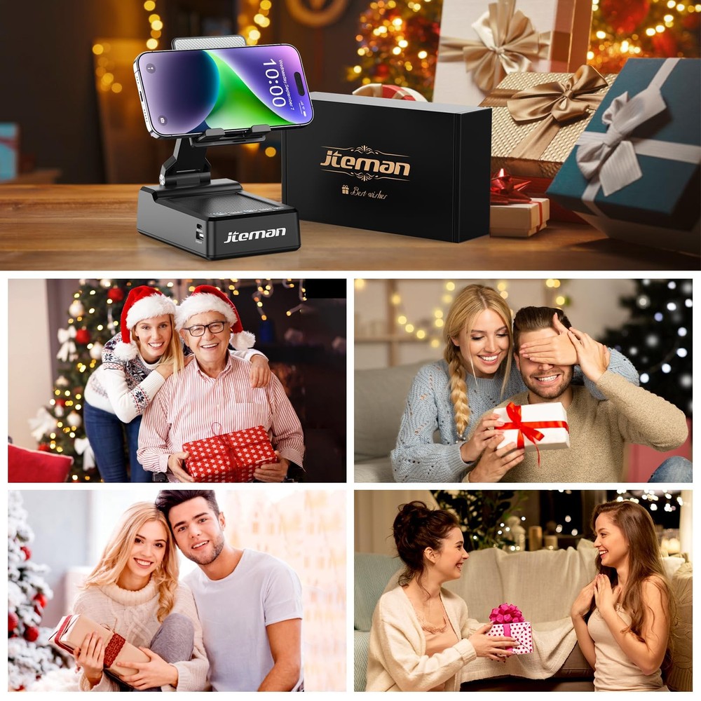 Adjustable Cell Phone Stand With Bluetooth Speaker Charging Function Tech Gift